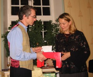The parents opening presents